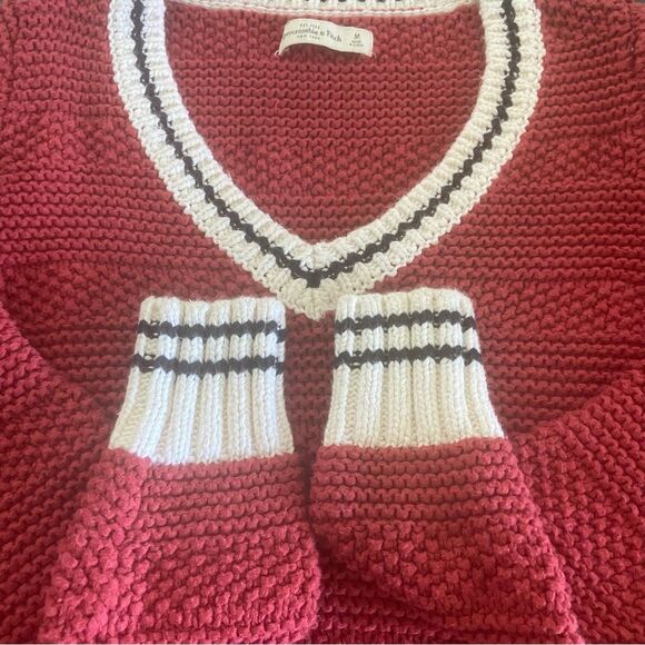 Abercrombie & Fitch V-neck Pullover Sweater V-Neck A&F - Picture 3 of 6